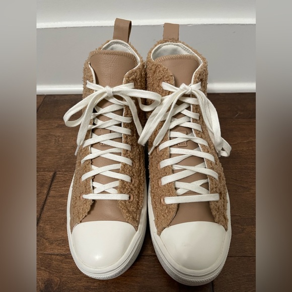 Converse Chuck Taylor All Star Move Platform Tan Sherpa Sneakers Size 9 - Picture 3 of 11